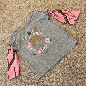 Size 12 month Bass Pro long sleeve pink camo shirt